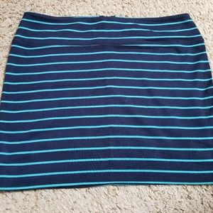 Striped cotton mini pencil skirt